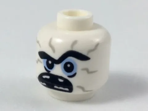 LEGO® Part 3626pb1862 Head with Black Unibrow Missing Teeth Pattern - Bizzaro