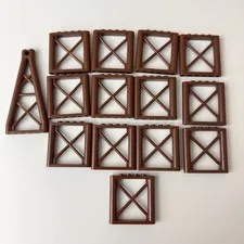 LEGO Girder Lot - Reddish Brown 1x6x5 Rectangular Triangular CITY Parts 64448