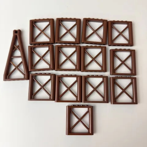 LEGO Girder Lot - Reddish Brown 1x6x5 Rectangular Triangular CITY Parts 64448