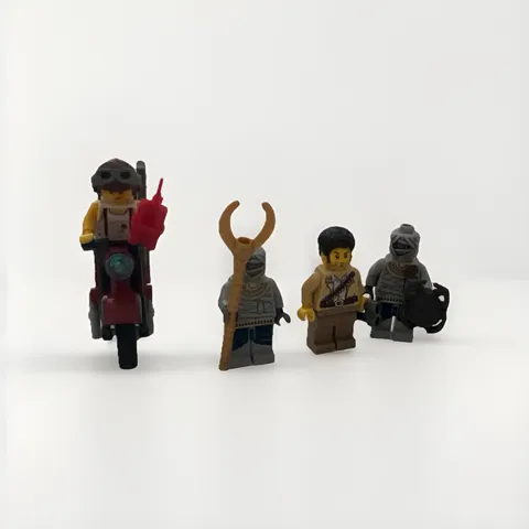 LEGO Pharaoh’s Quest Minifigure Lot (4) w/ Motorcycle and some accessories