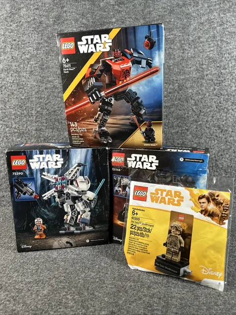 LEGO Star Wars Lot Han Solo Mudtrooper Vader Luke Maul Mechs Sealed NIB Bundle