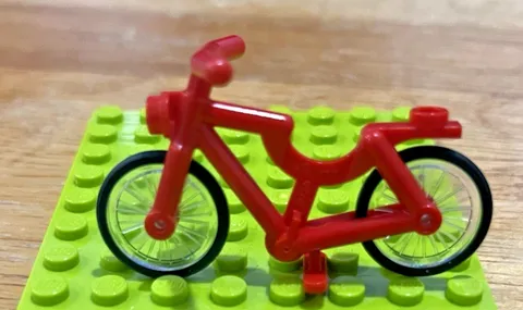 Lego Minifig RED BICYCLE - City Town Boy Girl Bike w/2 Black Wheels Tires