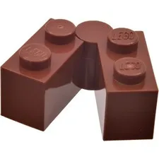 LEGO 5x Reddish Brown Hinge Brick 1 x 4 Swivel inv.607
