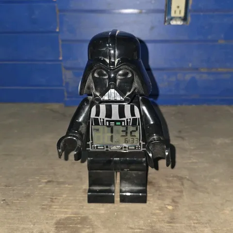 LEGO Star Wars Darth Vader Minifigure Alarm Clock Figure Black Light-Up