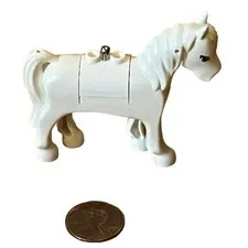LEGO White Horse Minifigure Keychain Connection Charm 2.5”