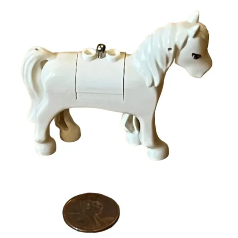 LEGO White Horse Minifigure Keychain Connection Charm 2.5”