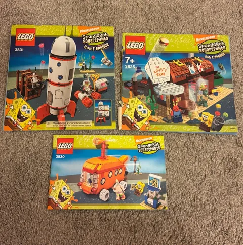 Lego SpongeBob SquarePants 3825 3831 3830 Instruction Manuals Good