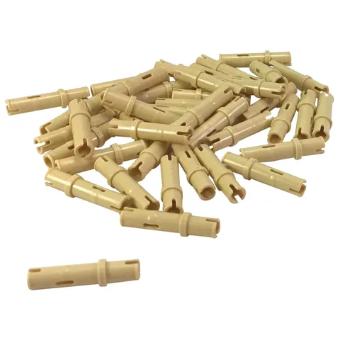 35 NEW LEGO Technic, Pin Long no Friction Ridges Lengthwise Tan