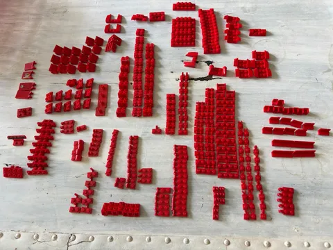 LEGO Red Modified Plate Panel Parts Lot 248 Pieces Inventory Included Bulk