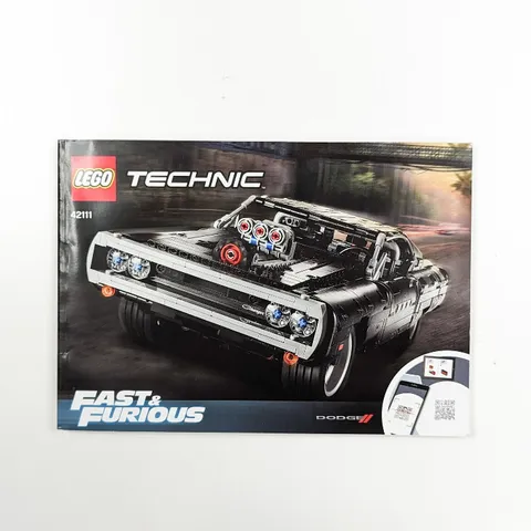 New LEGO Technic Dom's Dodge Charger Fast & Furious 42111 BOOKLET ONLY