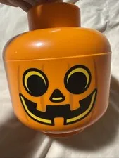 LEGO Halloween JACK O LANTERN Pumpkin Storage Head Container