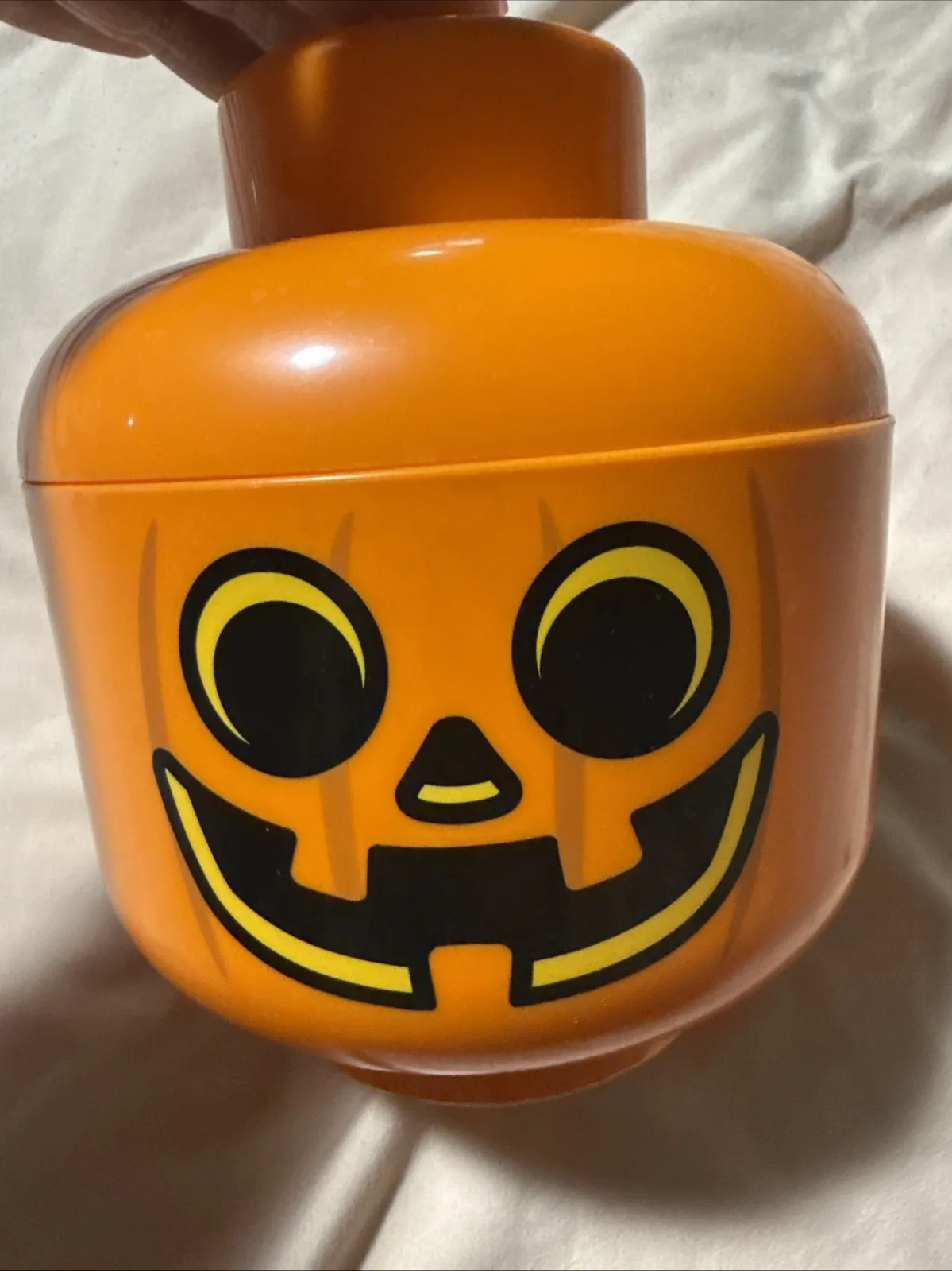 LEGO Halloween JACK O LANTERN Pumpkin Storage Head Container