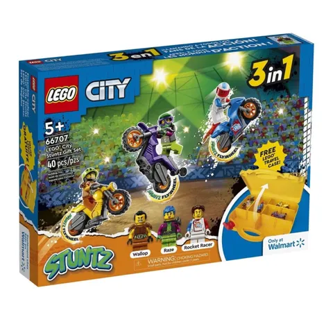 LEGO City 66707 Stuntz Gift Set NEW 3 in 1 w/ Travel Case Walmart Exclusive NISB