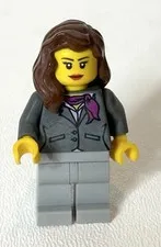 Lego Minifigure TOWN CITY Airport cty0169 Dark Bluish Grey Jacket with Magenta