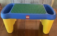 Vintage 1998 Lego Duplo Lap Table Building Blocks Top with Side Storage Bins