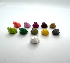 (11) LEGO Frog Lot- coral gold pink green yellow brown grey- animal minifigure