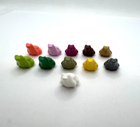 (11) LEGO Frog Lot- coral gold pink green yellow brown grey- animal minifigure