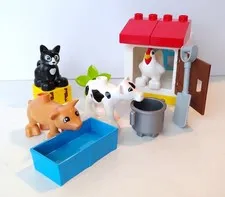 Lego DUPLO 10870 Farm Animals 16-Piece Set - Complete - Cow Cat Pig Chicken