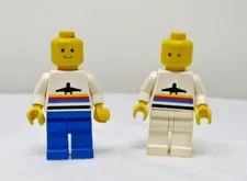 LEGO Classic Airport Figure 006 Plane on Torso Lot of 2 Minifigure No Hair