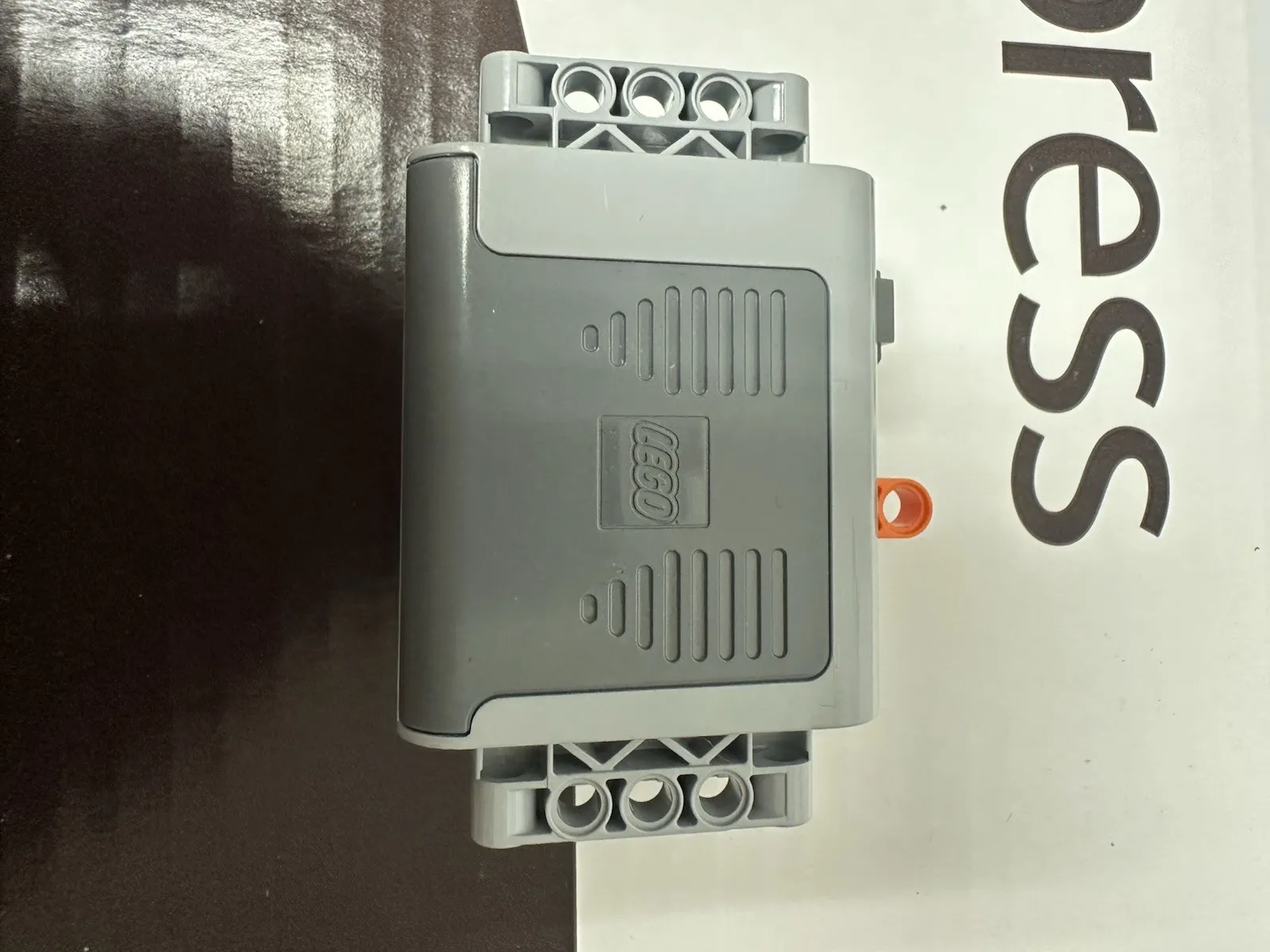 LEGO POWER FUNCTIONS 9V BATTERY BOX 4X11X7 ORANGE SWITCH #59510C01