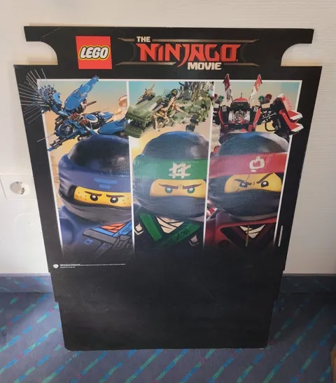 LEGO Ninjago Movie Sign Advertising Sign Store Display Case Shelf Header RARE Promotional