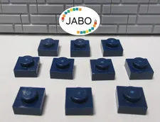 (J7/1/12) LEGO 10 x 3024 Flat Plate 1x1 Dark Blue