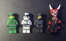 LEGO Ninjago Lloyd, Nya, Zane, Mr E Oni Mask Minifigure Lot of 4