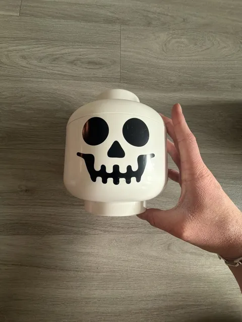 LEGO Halloween Skeleton Minifigure Head Storage Container Small