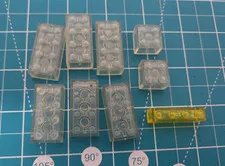 Vintage Lego Transparent White Yellow Pieces Lot - Blocks 1x4 2x2 2x4
