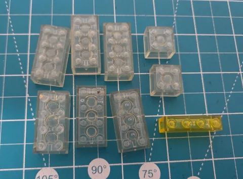 Vintage Lego Transparent White Yellow Pieces Lot - Blocks 1x4 2x2 2x4