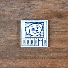 LEGO Friends Town Lost Dog Flyer Poster Tile 2x2 White Puppy Sign 3068pb2126