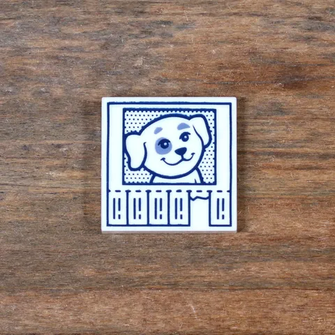 LEGO Friends Town Lost Dog Flyer Poster Tile 2x2 White Puppy Sign 3068pb2126