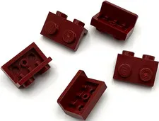 Lego 5 New Dark Red Brackets 1 x 2 - 1 x 2 Parts