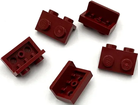 Lego 5 New Dark Red Brackets 1 x 2 - 1 x 2 Parts
