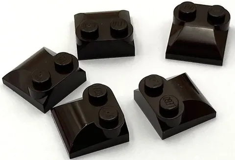 Lego 5 New Dark Brown Slopes Curved 2 x 2 x 2/3 2 Studs and Curved Sides Parts