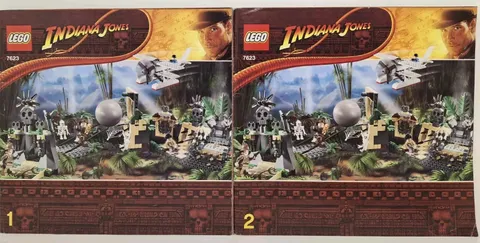 Lego #1 & 2 Instruction Manuals Only For Set 7623 Indiana Jones Temple Escape