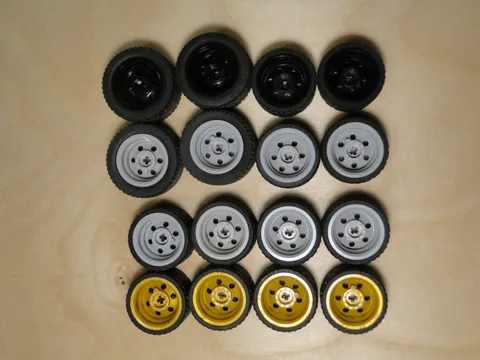 LEGO 43.2x22 & 37x22 Technic Tires BLACK Gray Gold Plastic Lot of 16