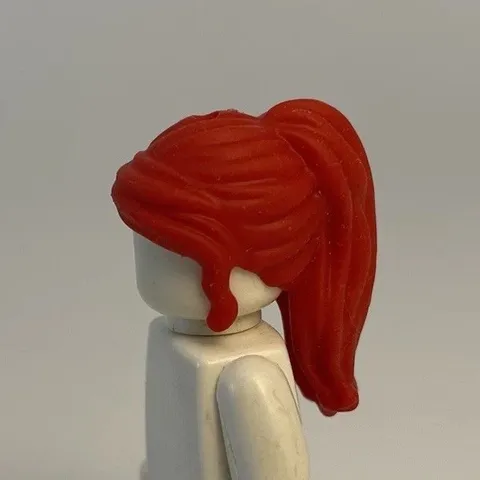 Lego New Red Minifigure Hair Friends Long Ponytail Side Bangs Wig Piece