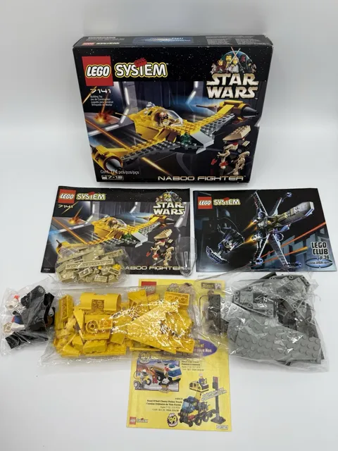 LEGO STAR WARS: PHANTOM MENACE Naboo Fighter (7141) 100% Complete! RETIRED! 1999