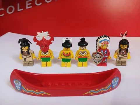 LEGO Western Indians Minifigure Lot 6 Figs, Canoe CMF Series 15 Vintage