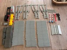 LEGO Vintage Train Track 238 Piece Lot Grey Straight Curved Trains And More