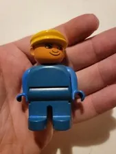 LEGO Duplo Male Figure Blue Legs Blue Top with Yellow Cap