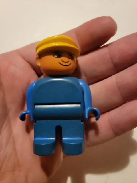 LEGO Duplo Male Figure Blue Legs Blue Top with Yellow Cap