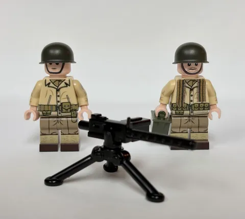 United bricks Lego ww2 us mg team with machine gun