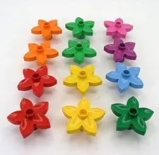 Lego Duplo Flowers Lot of 12 Multicolor Red Yellow Orange Green Pink +