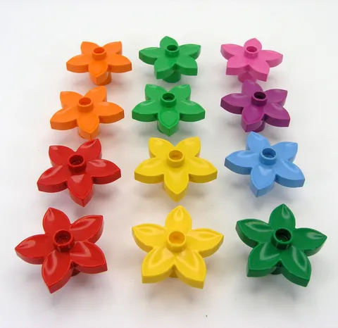Lego Duplo Flowers Lot of 12 Multicolor Red Yellow Orange Green Pink +
