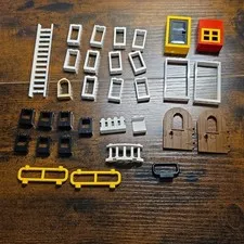 LEGO Home Building Parts Lot Windows Doors Fence Ladder Handrail Pieces MOC Bulk