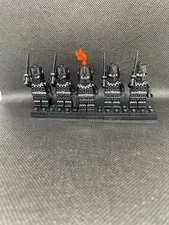 LEGO Black Castle Knight Minifigure Lot of 5 with Swords