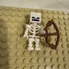 Lego Minecraft Skeleton Minifigure min011 with Bow Weapon And Cube Skull