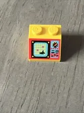 LEGO 3039pb019 Yellow Aquazone Slope 45 2x2 1990s